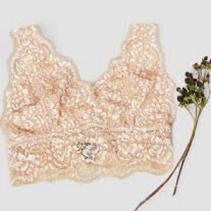Daytrip Floral Lace Bralette in Cream and Tan